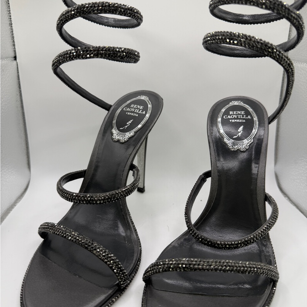 Rene Caovilla Charcoal Cleo Heels